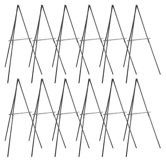 12 Pack: 63" Black Display Floor Easel by Artist's Loft™